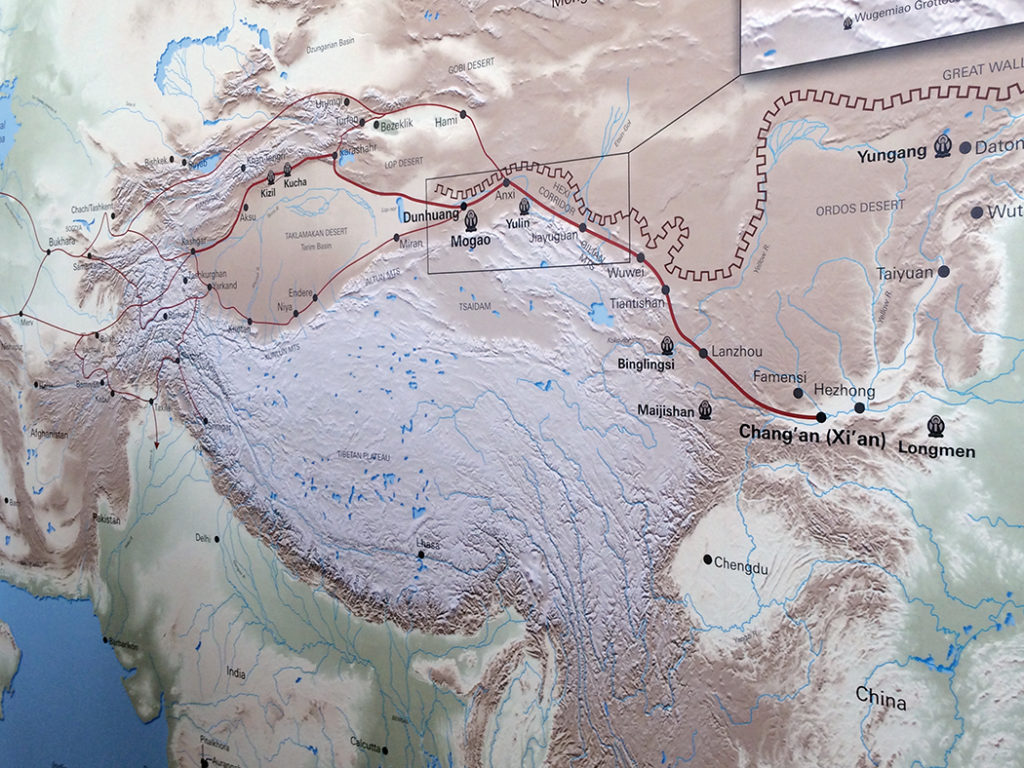 Heading east, the Silk Road caravan route passed through the Hexi region, west of the Yellow River, before beginning the arduous desert stages of the journey. Branches led north across the steppe and south to India. Photo: Libby Motika 