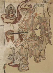 Traveling Monk, ca. 851-900 CE, ink and pigments on paper. London, British Museum.