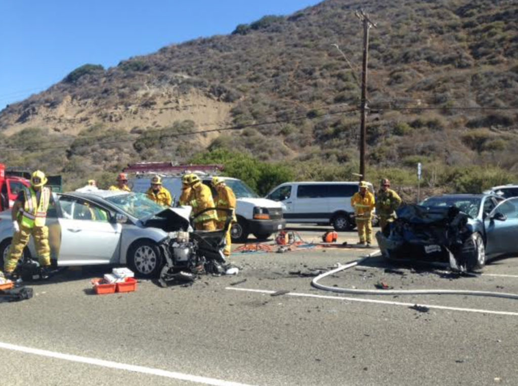 Accident on July 21, 2016 at PCH and Temescal. Photo: Sharon Kilbride