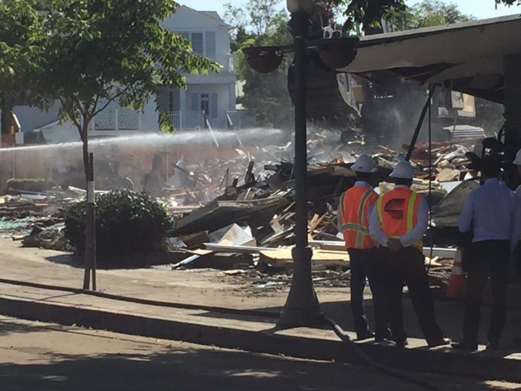 Buildings demolished on Swarthmore in Pacific Palisades on Sept. 6, 2016. 